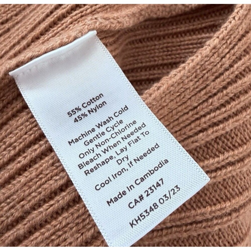 Talbots Women's Size XL Brown Mock Neck Ribbed Half-Zip Sweater Vest - Picture 6 of 6